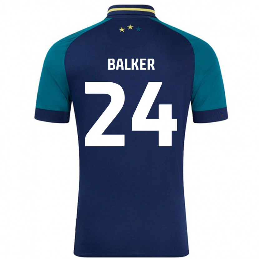 Danxen Kvinnor Radinio Balker #24 Marinblå Mörkgrön Bortatröja Matchtröjor 2024/25 Tröjor T-Tröja