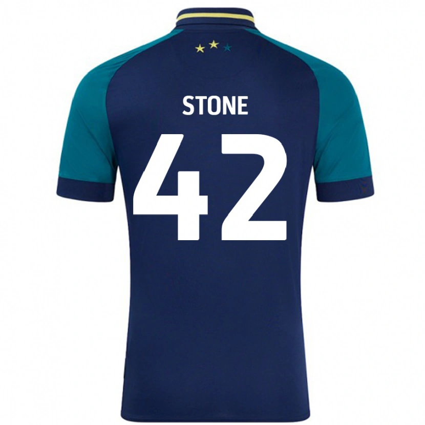 Danxen Kvinnor Michael Stone #42 Marinblå Mörkgrön Bortatröja Matchtröjor 2024/25 Tröjor T-Tröja