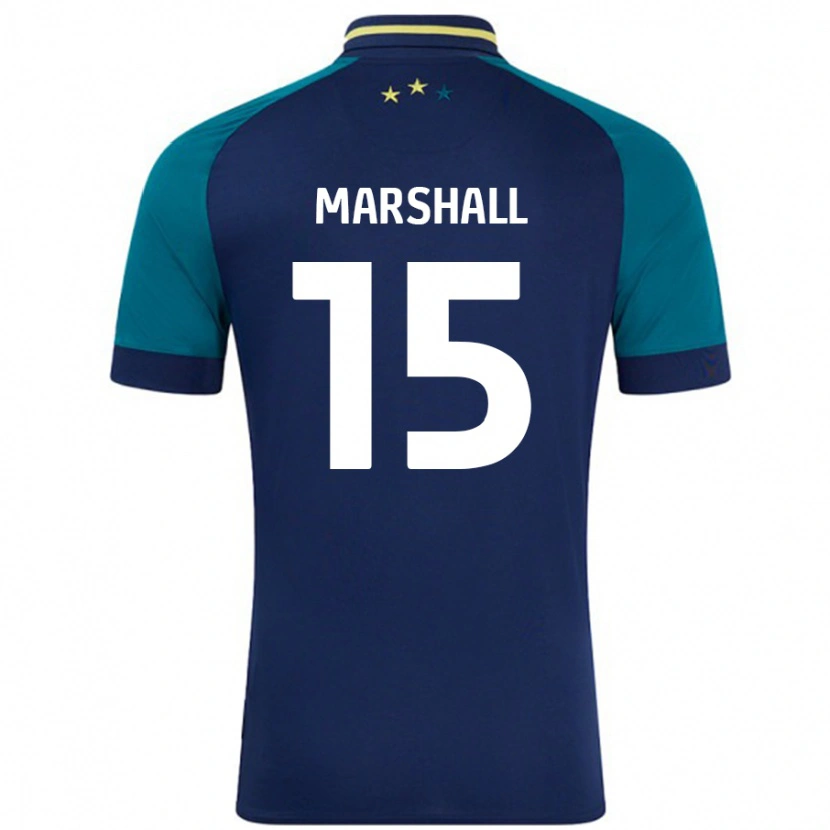 Danxen Kvinnor Georgia Marshall #15 Marinblå Mörkgrön Bortatröja Matchtröjor 2024/25 Tröjor T-Tröja