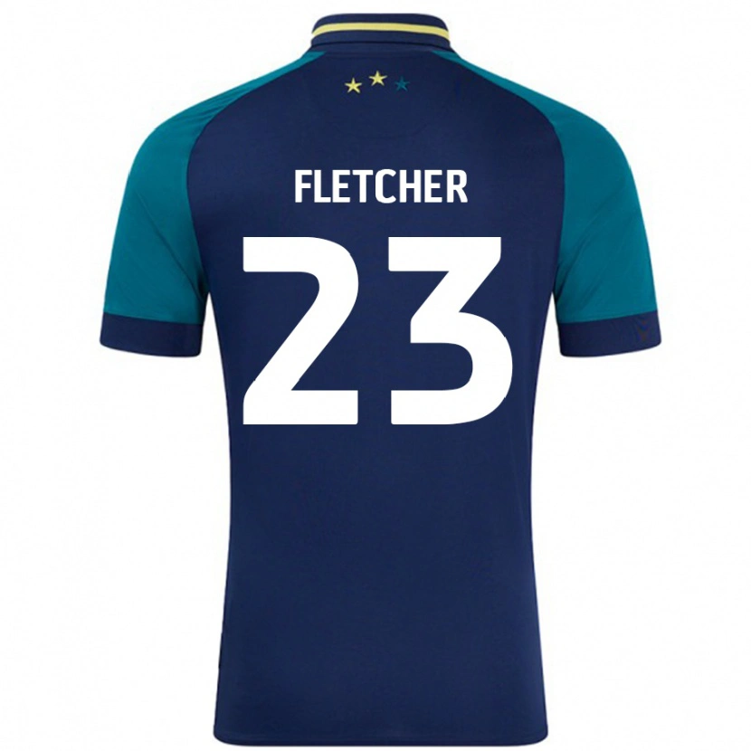 Danxen Kvinnor Serena Fletcher #23 Marinblå Mörkgrön Bortatröja Matchtröjor 2024/25 Tröjor T-Tröja