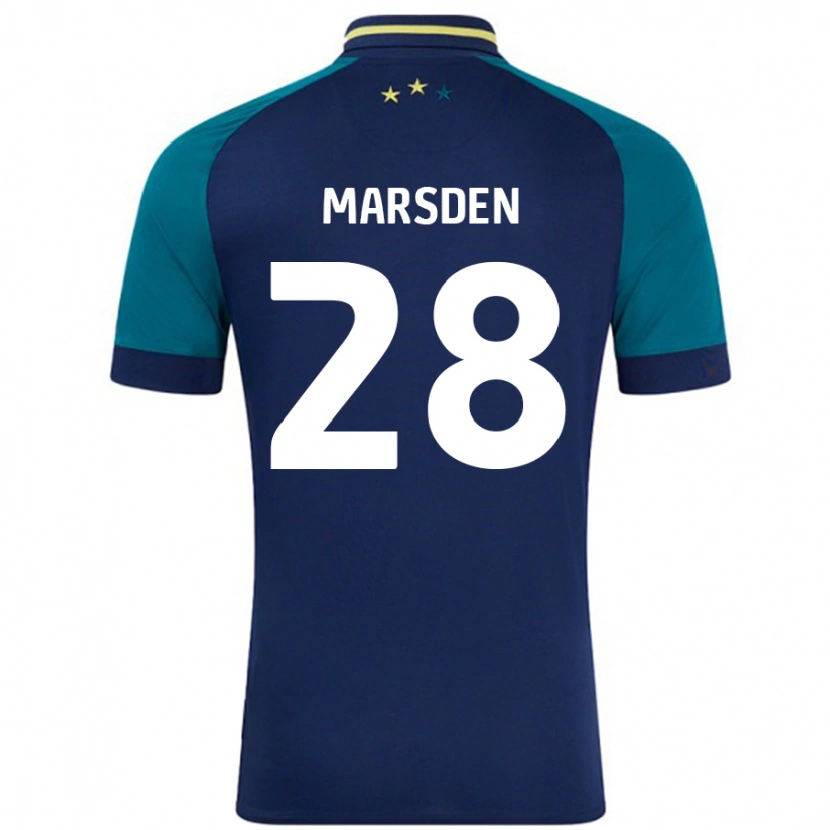 Danxen Kvinnor Brooke Marsden #28 Marinblå Mörkgrön Bortatröja Matchtröjor 2024/25 Tröjor T-Tröja