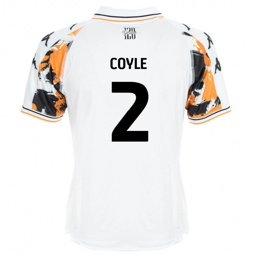 Danxen Kvinnor Lewie Coyle #2 Vit Bortatröja Matchtröjor 2024/25 Tröjor T-Tröja