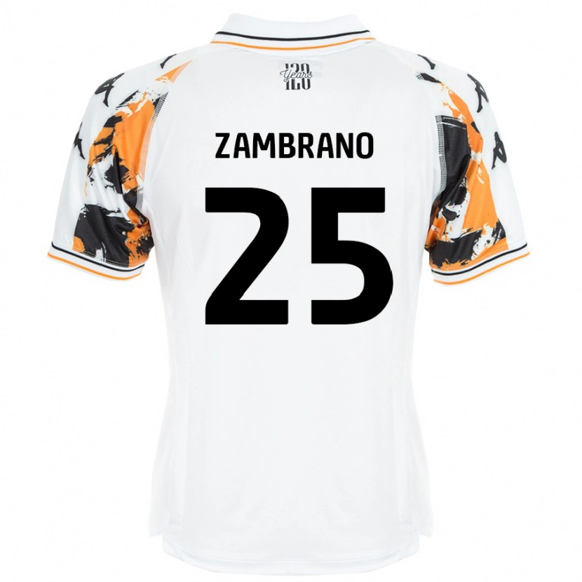 Danxen Kvinnor Óscar Zambrano #25 Vit Bortatröja Matchtröjor 2024/25 Tröjor T-Tröja