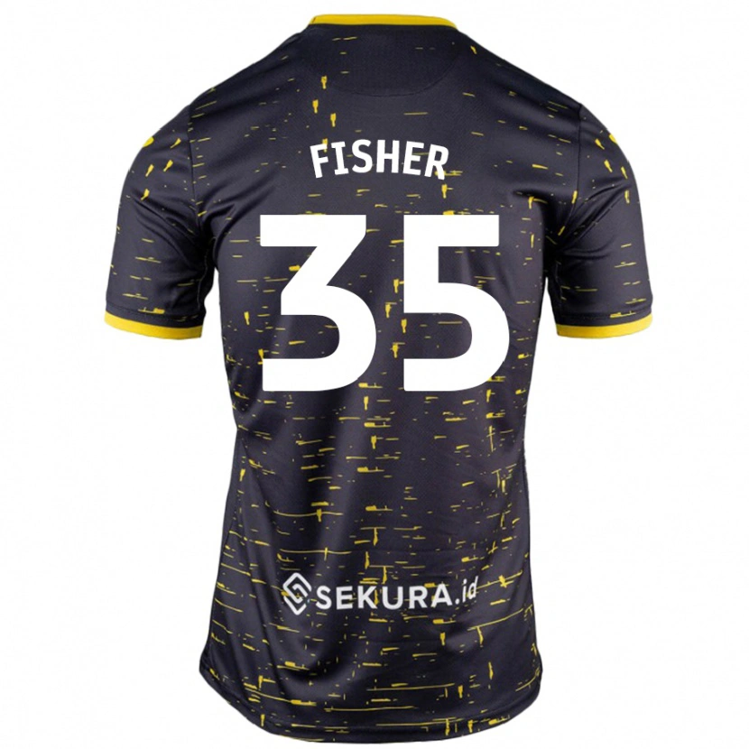 Danxen Kvinnor Kellen Fisher #35 Svart Gul Bortatröja Matchtröjor 2024/25 Tröjor T-Tröja
