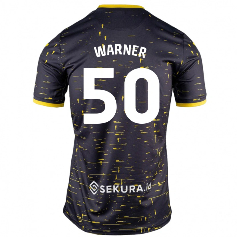 Danxen Kvinnor Jaden Warner #50 Svart Gul Bortatröja Matchtröjor 2024/25 Tröjor T-Tröja