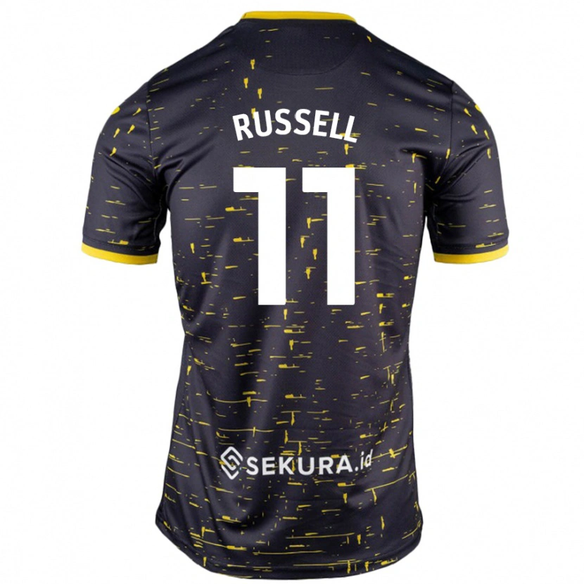 Danxen Kvinnor Rebecca Russell #11 Svart Gul Bortatröja Matchtröjor 2024/25 Tröjor T-Tröja