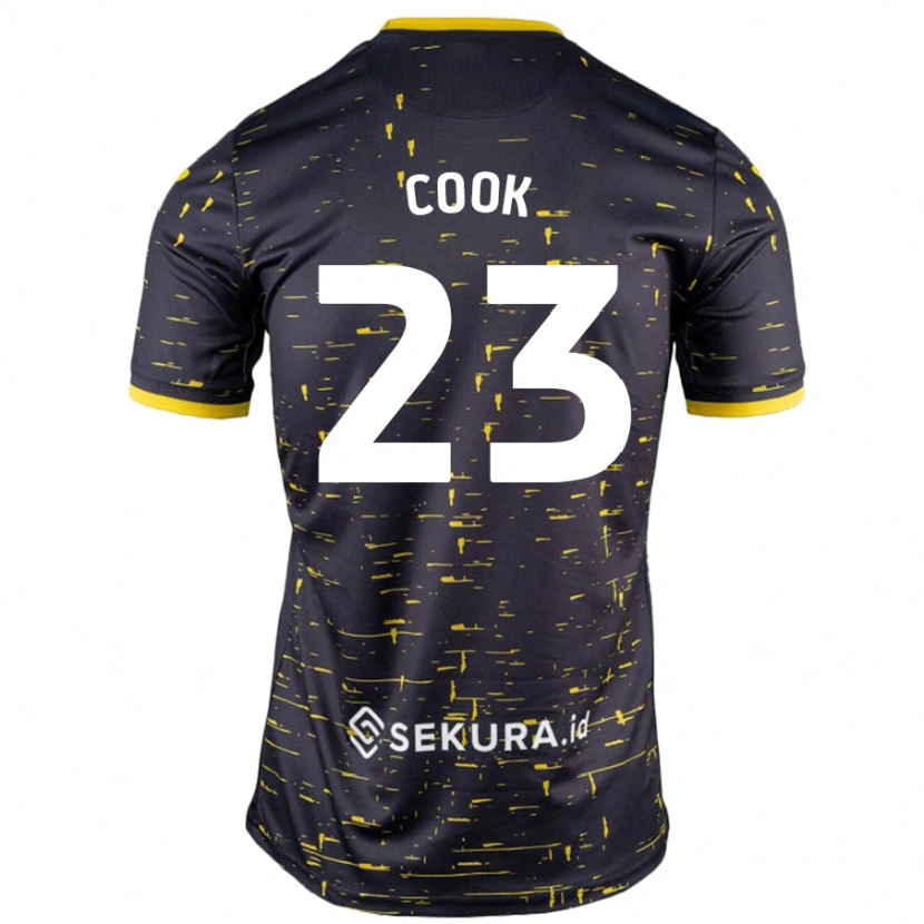 Danxen Kvinnor Olivia Cook #23 Svart Gul Bortatröja Matchtröjor 2024/25 Tröjor T-Tröja