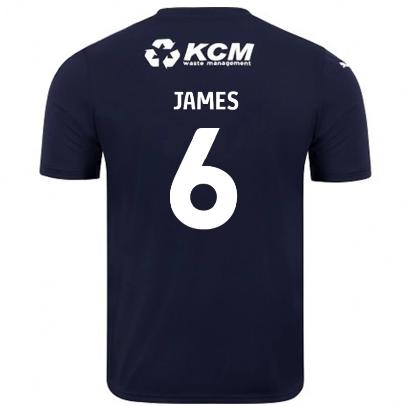 Danxen Kvinnor Reece James #6 Marinblå Bortatröja Matchtröjor 2024/25 Tröjor T-Tröja