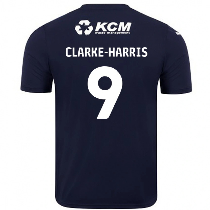 Danxen Kvinnor Jonson Clarke-Harris #9 Marinblå Bortatröja Matchtröjor 2024/25 Tröjor T-Tröja