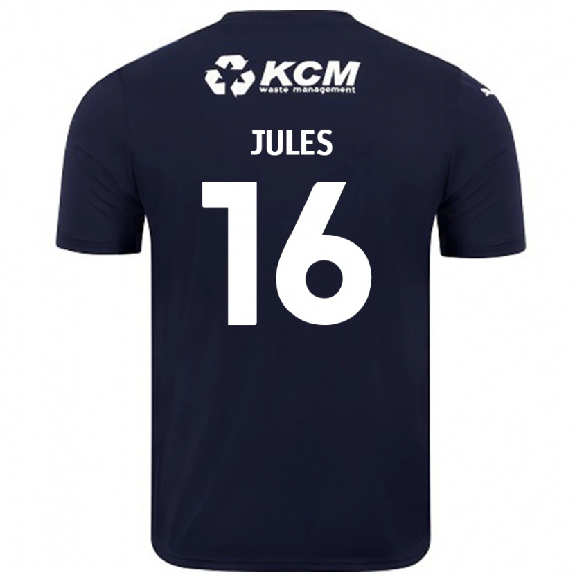 Danxen Kvinnor Zak Jules #16 Marinblå Bortatröja Matchtröjor 2024/25 Tröjor T-Tröja