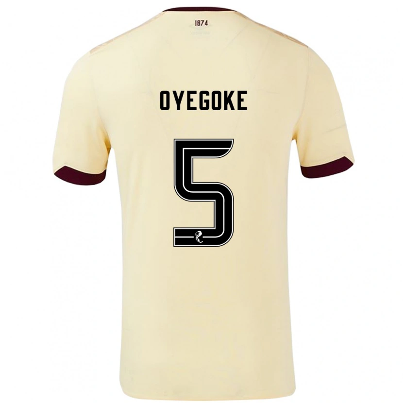 Danxen Kvinnor Daniel Oyegoke #5 Grädde Bourgogne Bortatröja Matchtröjor 2024/25 Tröjor T-Tröja