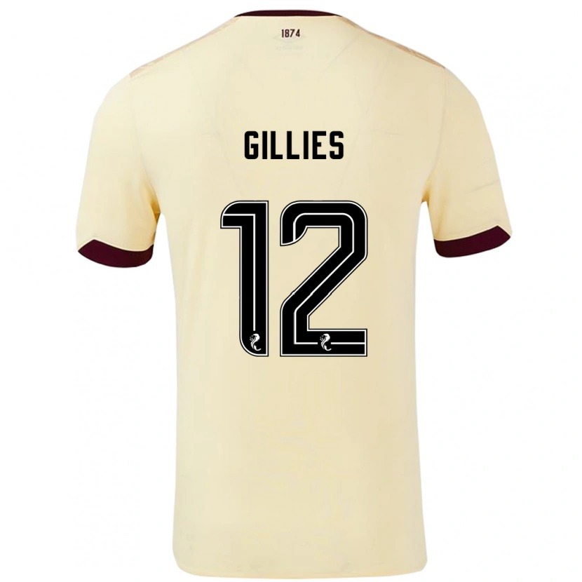 Danxen Kvinnor Matthew Gillies #12 Grädde Bourgogne Bortatröja Matchtröjor 2024/25 Tröjor T-Tröja