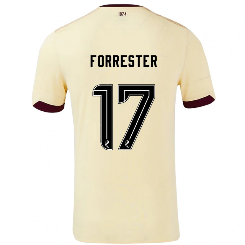 Danxen Kvinnor Adam Forrester #17 Grädde Bourgogne Bortatröja Matchtröjor 2024/25 Tröjor T-Tröja