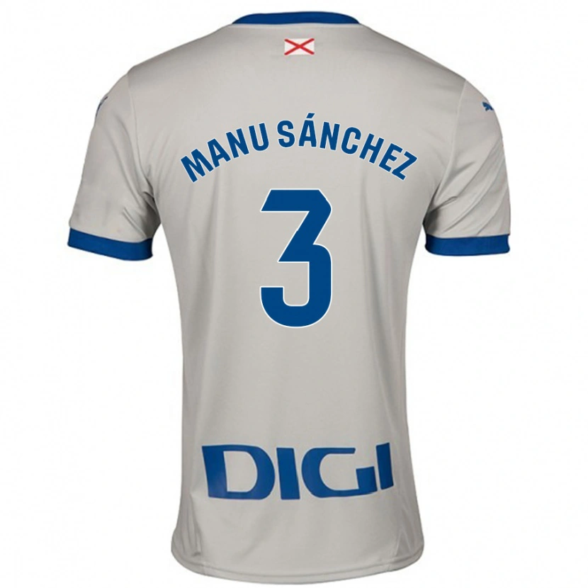 Danxen Kvinnor Manu Sánchez #3 Ljusgrå Bortatröja Matchtröjor 2024/25 Tröjor T-Tröja