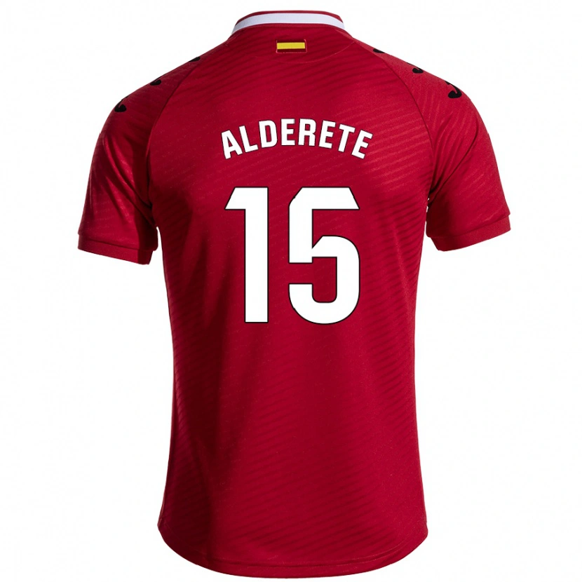 Danxen Kvinnor Omar Alderete #15 Mörkröd Bortatröja Matchtröjor 2024/25 Tröjor T-Tröja