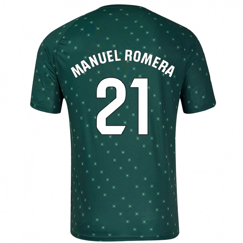 Danxen Kvinnor José Manuel Romera #21 Mörkgrön Bortatröja Matchtröjor 2024/25 Tröjor T-Tröja