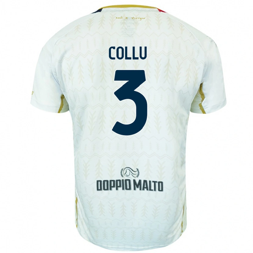 Danxen Kvinnor Davide Collu #3 Vit Bortatröja Matchtröjor 2024/25 Tröjor T-Tröja