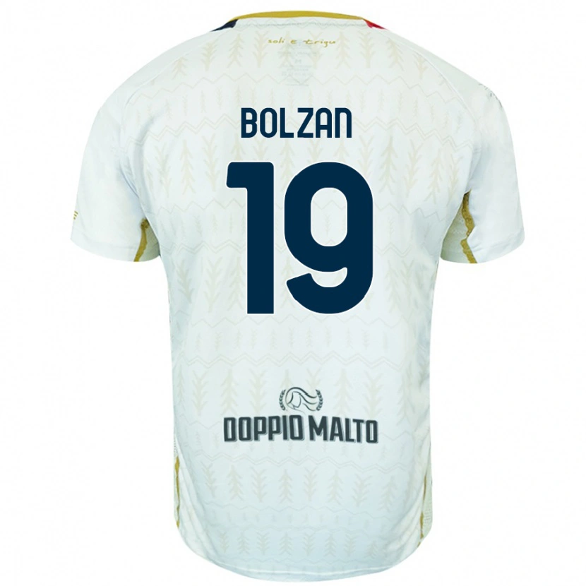 Danxen Kvinnor Alessandro Bolzan #19 Vit Bortatröja Matchtröjor 2024/25 Tröjor T-Tröja