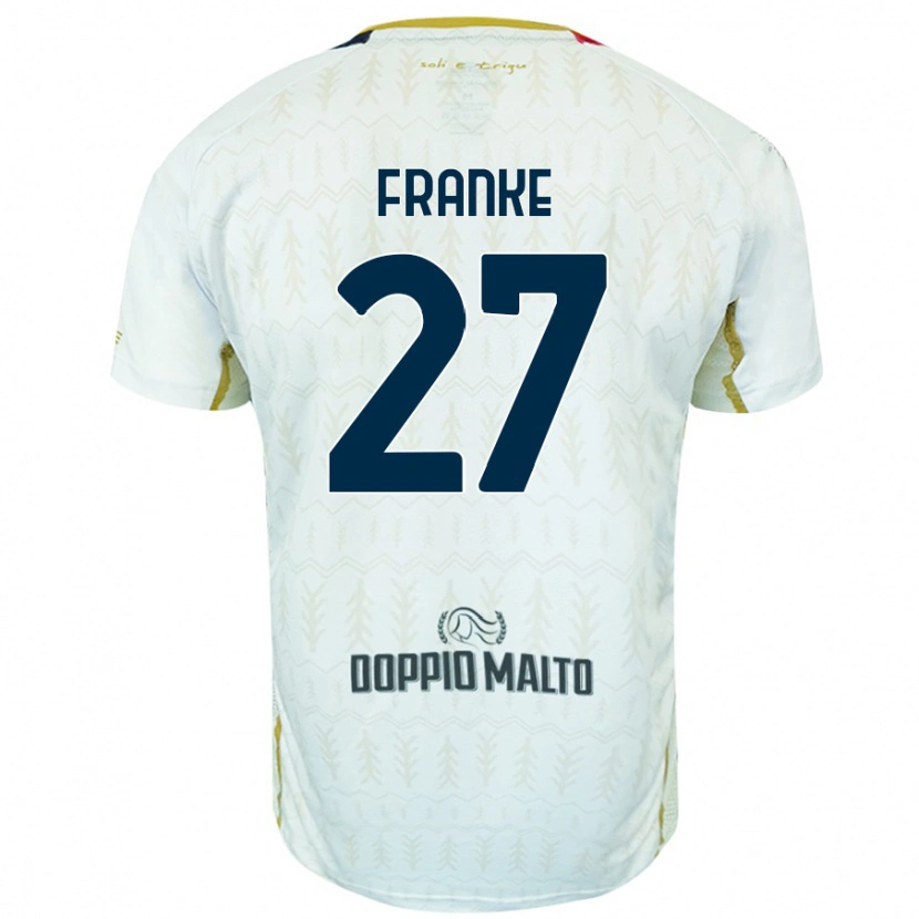 Danxen Kvinnor Antoni Franke #27 Vit Bortatröja Matchtröjor 2024/25 Tröjor T-Tröja