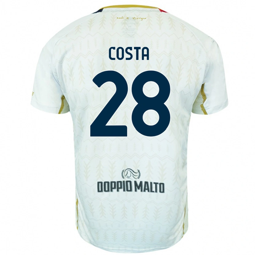 Danxen Kvinnor Luca Costa #28 Vit Bortatröja Matchtröjor 2024/25 Tröjor T-Tröja