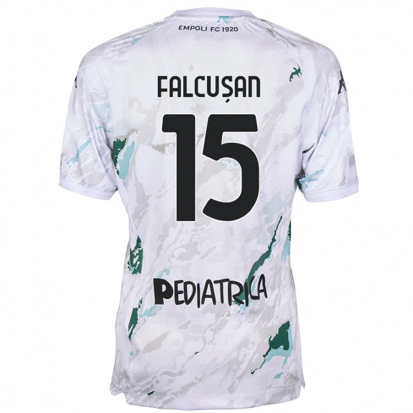Danxen Kvinnor Darius Fălcușan #15 Grå Bortatröja Matchtröjor 2024/25 Tröjor T-Tröja