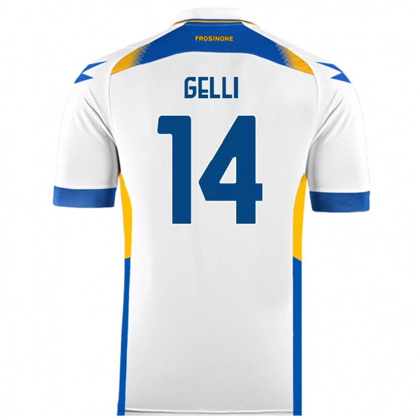 Danxen Kvinnor Francesco Gelli #14 Vit Bortatröja Matchtröjor 2024/25 Tröjor T-Tröja