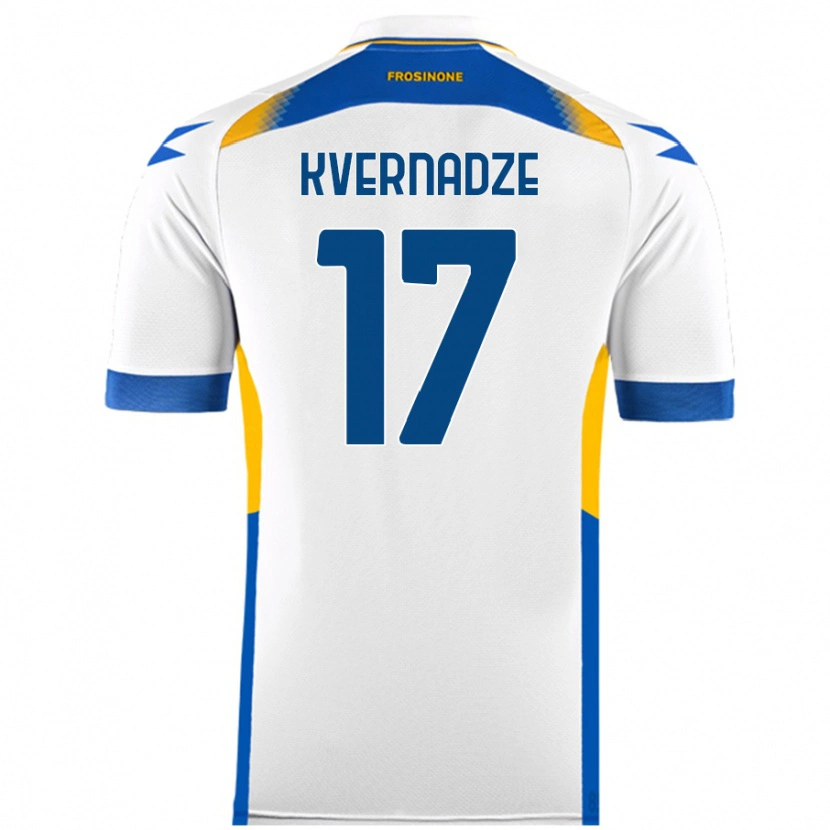 Danxen Kvinnor Giorgi Kvernadze #17 Vit Bortatröja Matchtröjor 2024/25 Tröjor T-Tröja
