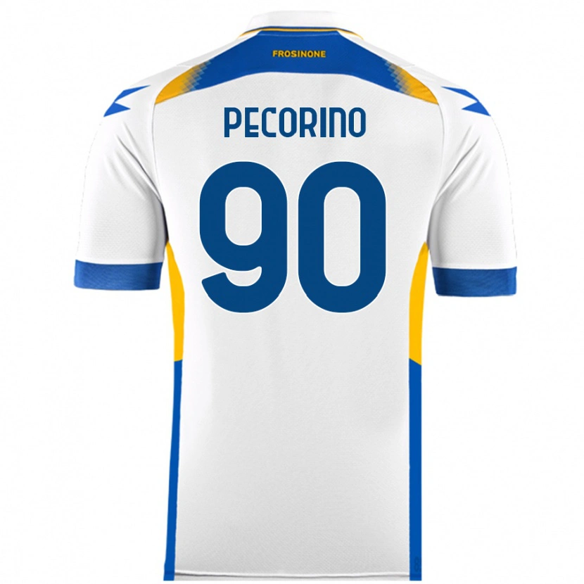 Danxen Kvinnor Emanuele Pecorino #90 Vit Bortatröja Matchtröjor 2024/25 Tröjor T-Tröja