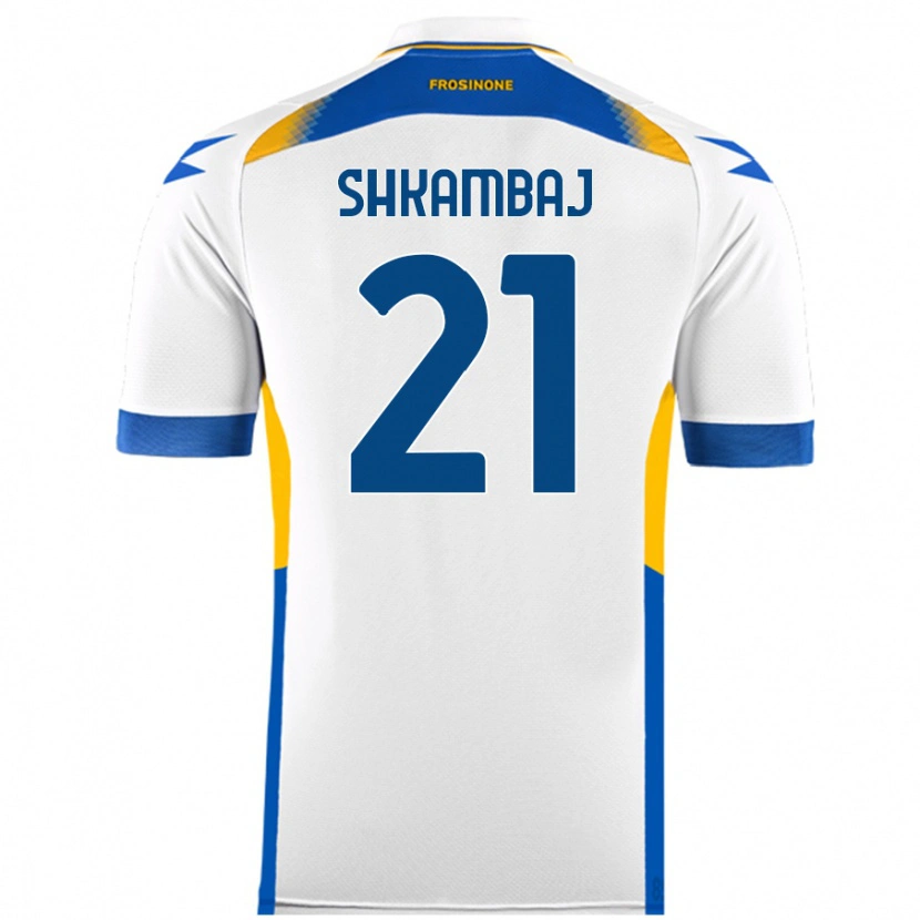 Danxen Kvinnor Ardit Shkambaj #21 Vit Bortatröja Matchtröjor 2024/25 Tröjor T-Tröja