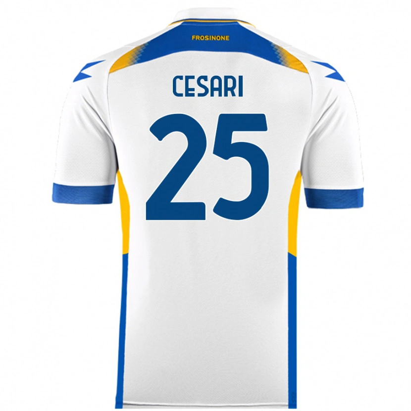 Danxen Kvinnor Nicolò Cesari #25 Vit Bortatröja Matchtröjor 2024/25 Tröjor T-Tröja