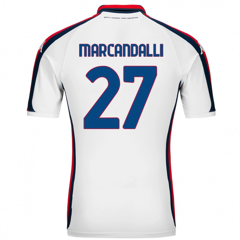 Danxen Kvinnor Alessandro Marcandalli #27 Vit Bortatröja Matchtröjor 2024/25 Tröjor T-Tröja