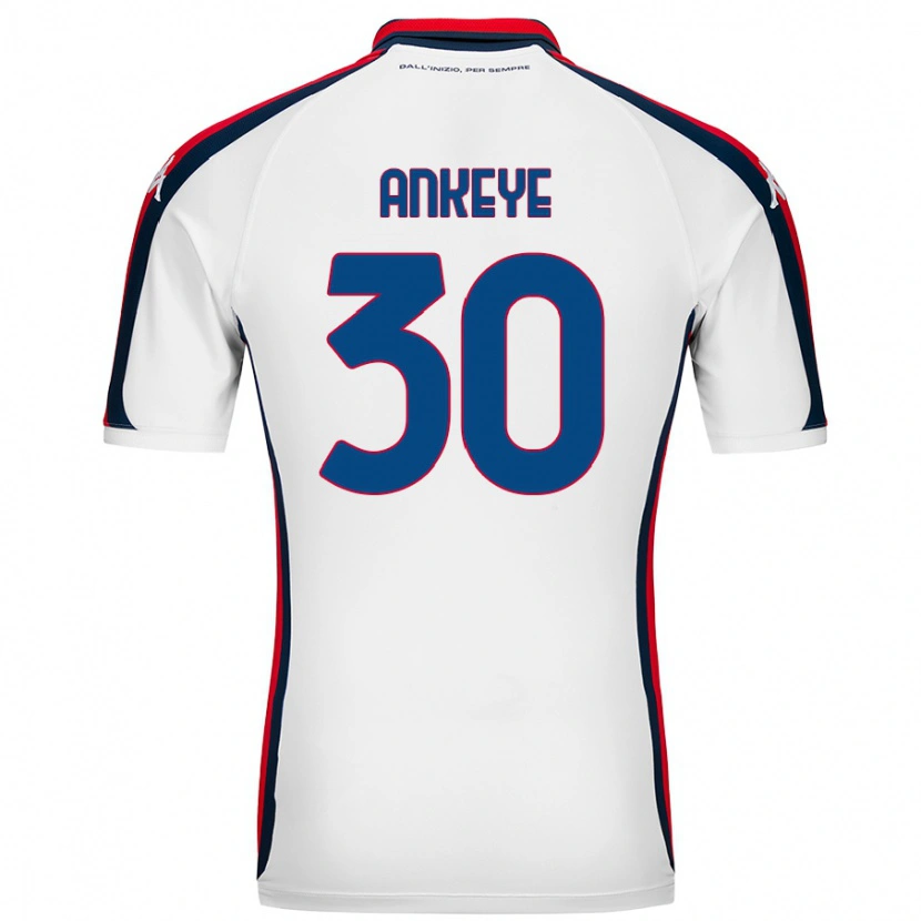 Danxen Kvinnor David Ankeye #30 Vit Bortatröja Matchtröjor 2024/25 Tröjor T-Tröja