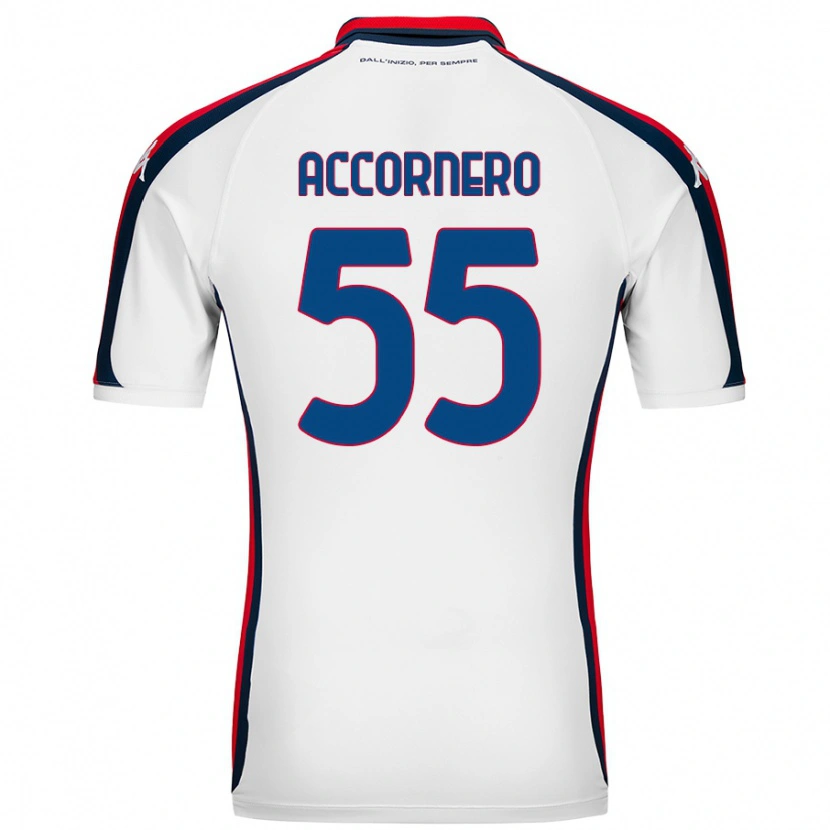 Danxen Kvinnor Federico Accornero #55 Vit Bortatröja Matchtröjor 2024/25 Tröjor T-Tröja