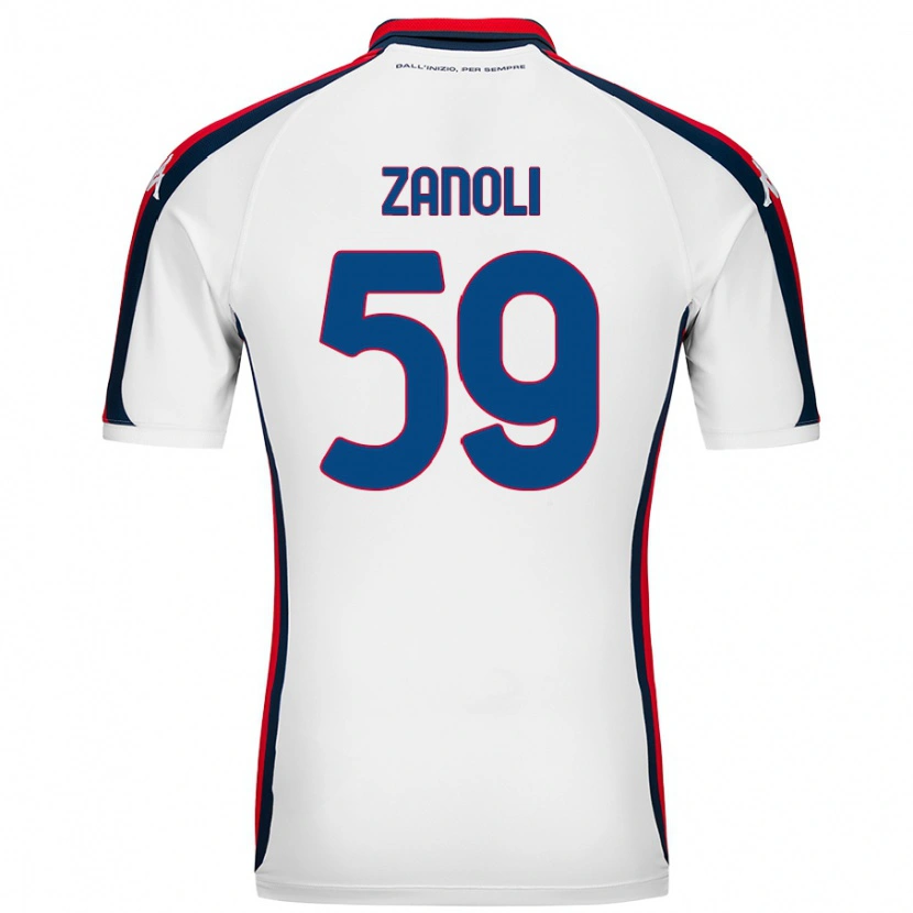 Danxen Kvinnor Alessandro Zanoli #59 Vit Bortatröja Matchtröjor 2024/25 Tröjor T-Tröja
