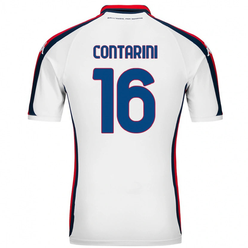 Danxen Kvinnor Jacopo Contarini #16 Vit Bortatröja Matchtröjor 2024/25 Tröjor T-Tröja