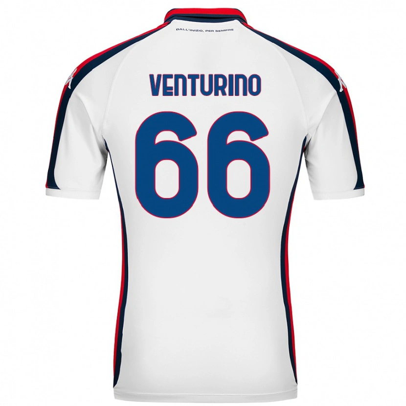 Danxen Kvinnor Lorenzo Venturino #66 Vit Bortatröja Matchtröjor 2024/25 Tröjor T-Tröja