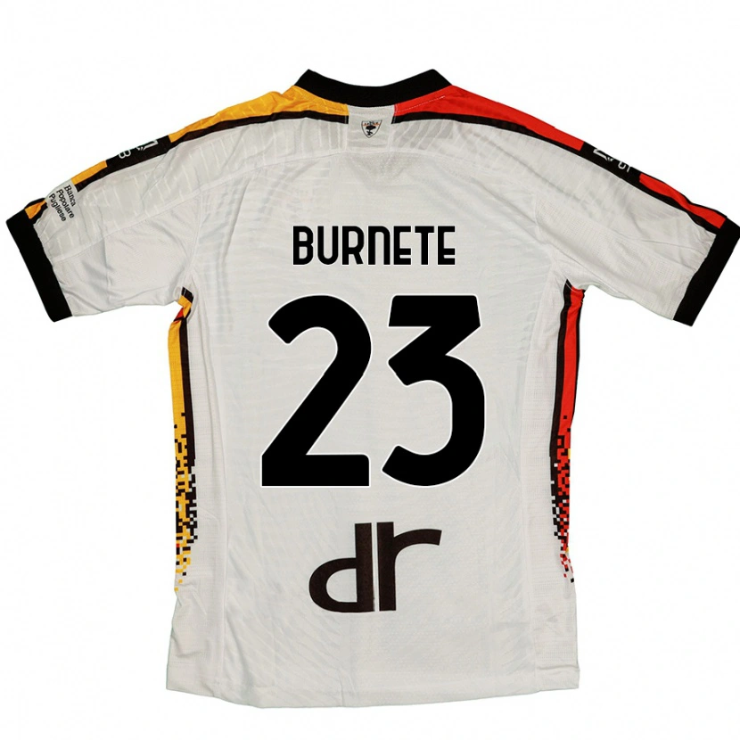 Danxen Kvinnor Rareș Burnete #23 Vit Svart Bortatröja Matchtröjor 2024/25 Tröjor T-Tröja