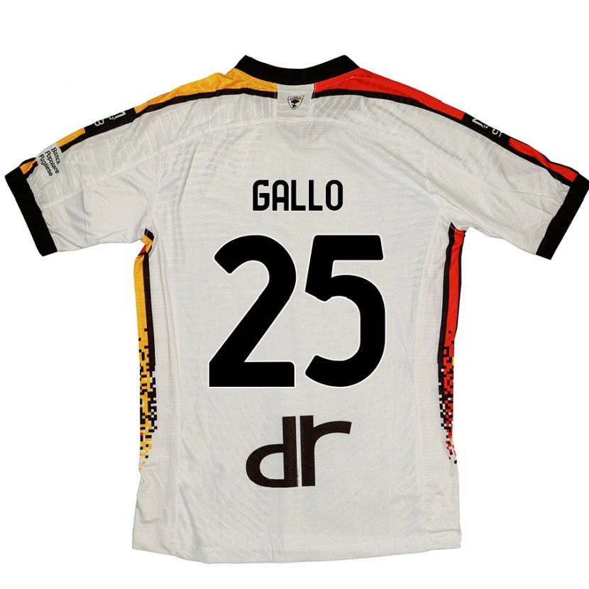 Danxen Kvinnor Antonino Gallo #25 Vit Svart Bortatröja Matchtröjor 2024/25 Tröjor T-Tröja