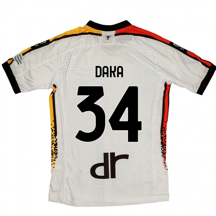 Danxen Kvinnor Dario Daka #34 Vit Svart Bortatröja Matchtröjor 2024/25 Tröjor T-Tröja