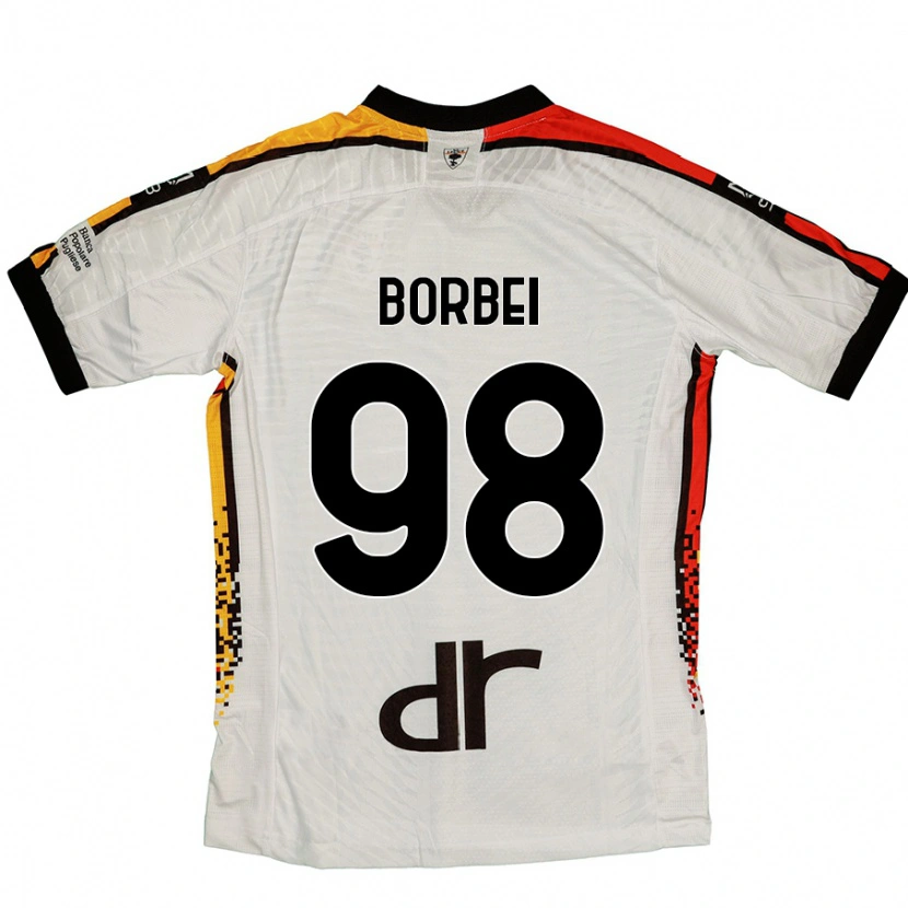 Danxen Kvinnor Alexandru Borbei #98 Vit Svart Bortatröja Matchtröjor 2024/25 Tröjor T-Tröja