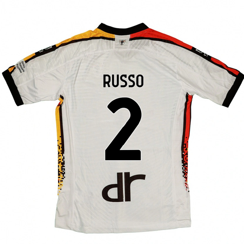 Danxen Kvinnor Luca Russo #2 Vit Svart Bortatröja Matchtröjor 2024/25 Tröjor T-Tröja