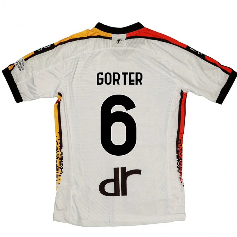 Danxen Kvinnor Olaf Gorter #6 Vit Svart Bortatröja Matchtröjor 2024/25 Tröjor T-Tröja
