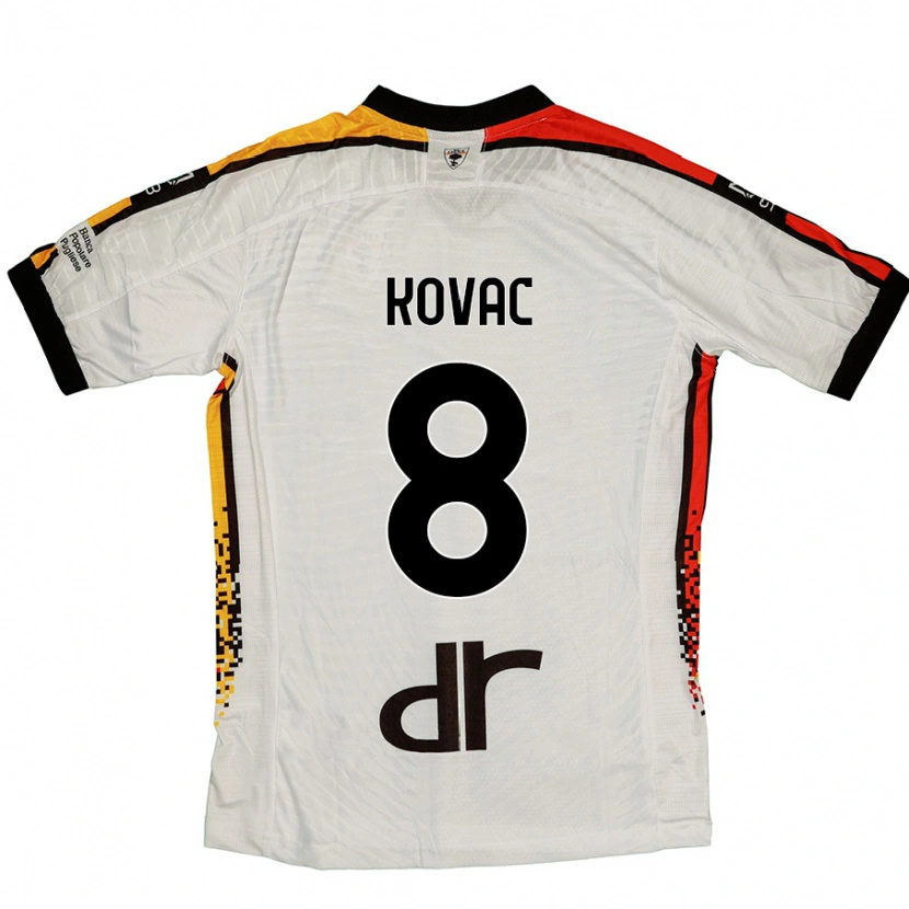Danxen Kvinnor Niko Kovac #8 Vit Svart Bortatröja Matchtröjor 2024/25 Tröjor T-Tröja