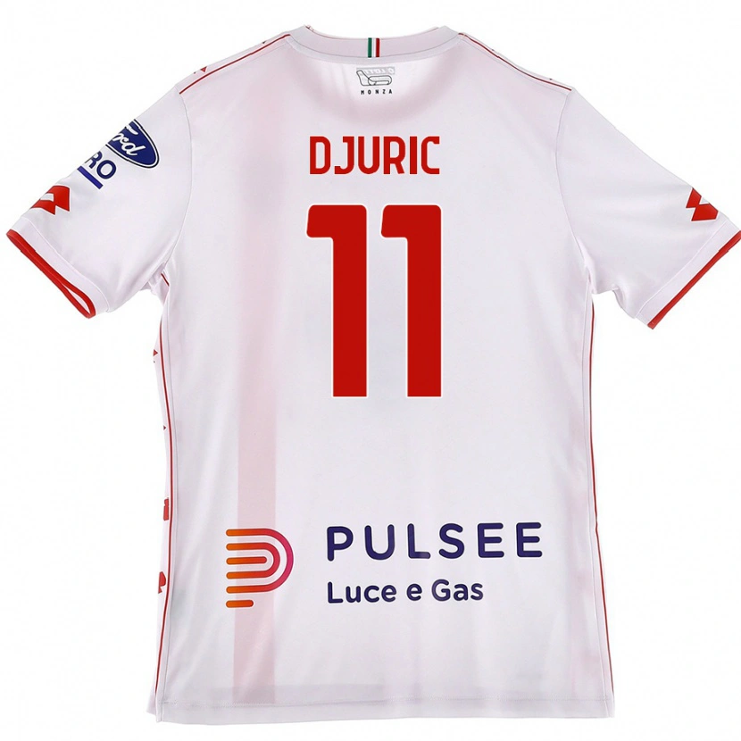 Danxen Kvinnor Milan Djuric #11 Vit Röd Bortatröja Matchtröjor 2024/25 Tröjor T-Tröja
