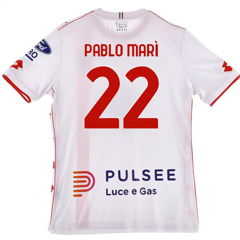 Danxen Kvinnor Pablo Marí #22 Vit Röd Bortatröja Matchtröjor 2024/25 Tröjor T-Tröja