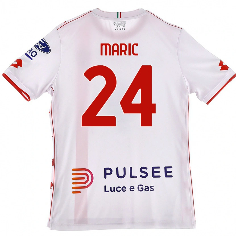 Danxen Kvinnor Mirko Maric #24 Vit Röd Bortatröja Matchtröjor 2024/25 Tröjor T-Tröja
