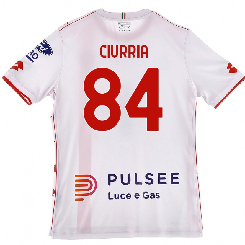 Danxen Kvinnor Patrick Ciurria #84 Vit Röd Bortatröja Matchtröjor 2024/25 Tröjor T-Tröja