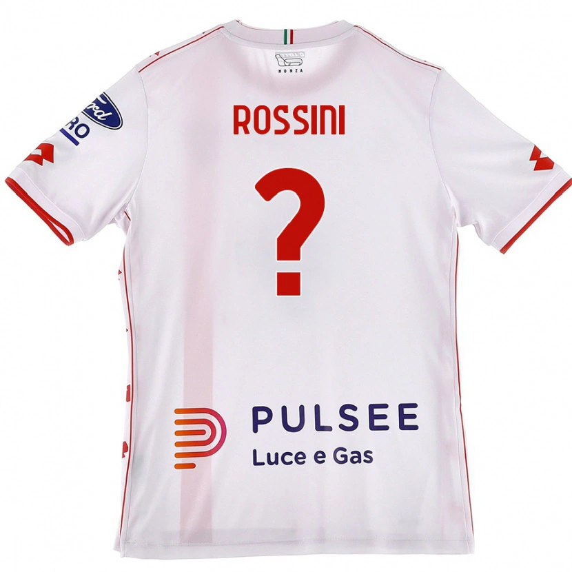 Danxen Kvinnor Luca Rossini #0 Vit Röd Bortatröja Matchtröjor 2024/25 Tröjor T-Tröja
