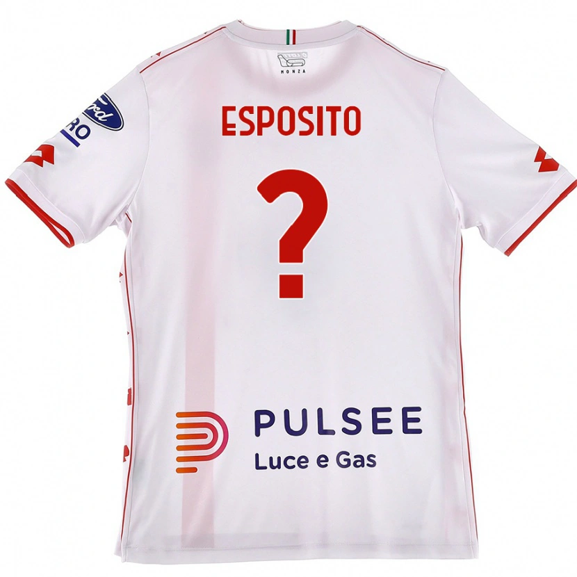Danxen Kvinnor Marco Esposito #0 Vit Röd Bortatröja Matchtröjor 2024/25 Tröjor T-Tröja