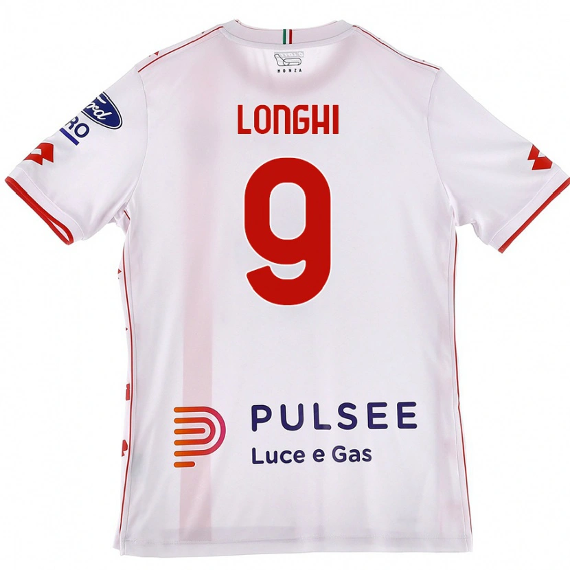 Danxen Kvinnor Jordan Longhi #9 Vit Röd Bortatröja Matchtröjor 2024/25 Tröjor T-Tröja